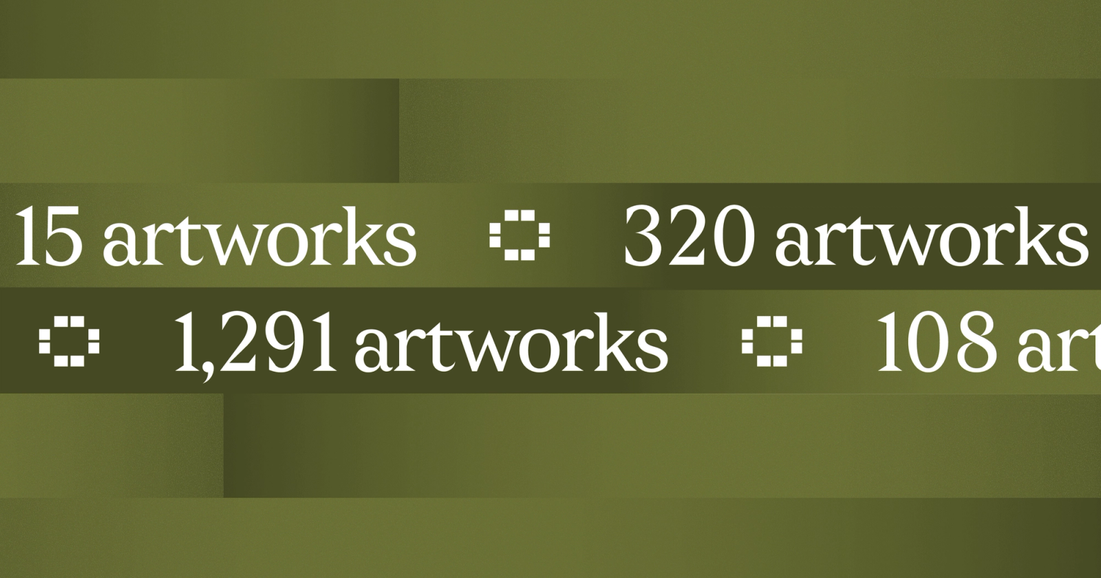 Different artwork counts representing collections of varying sizes.