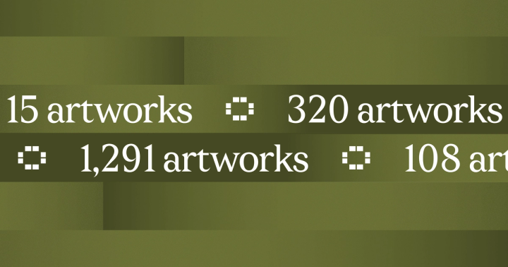 Different artwork counts representing collections of varying sizes.