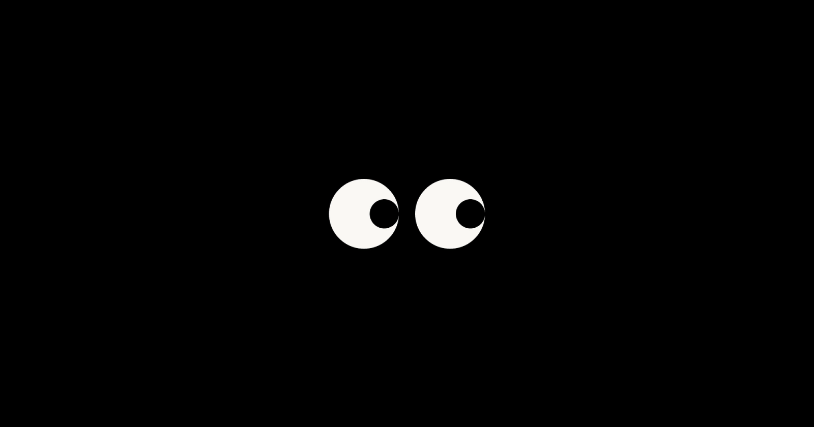 Two illustrated eyes looking to the right.