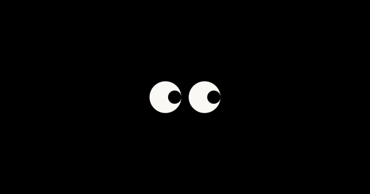 Two illustrated eyes looking to the right.