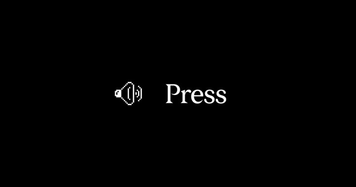 Megaphone icon beside the text “Press”.