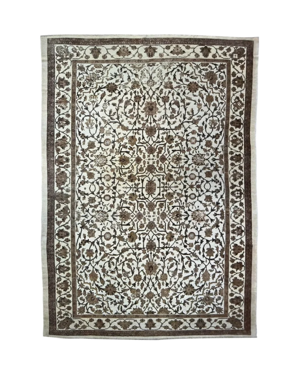 1920s Sultanabad Ivory Persian Rug