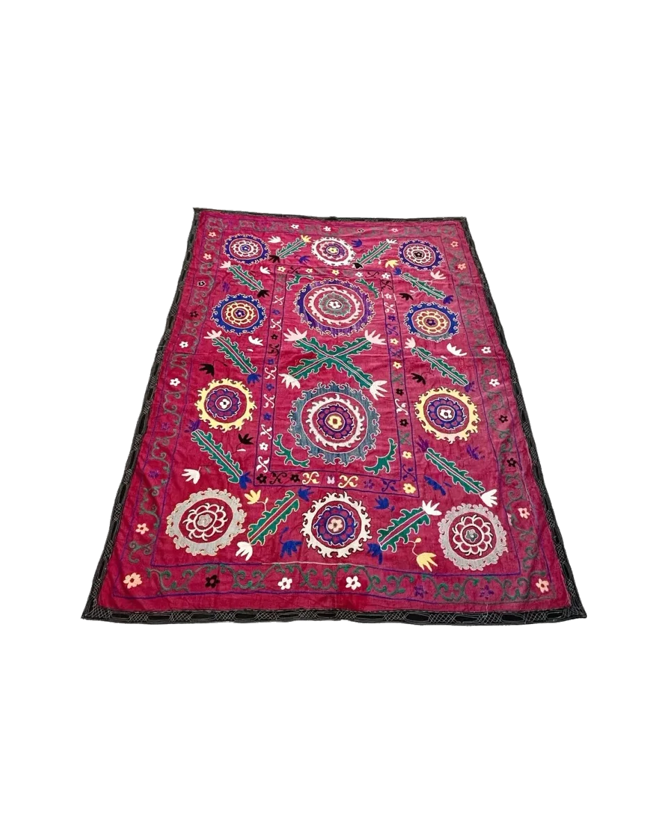 Late 19th Century Silk Embroidery Suzani — photograph 1