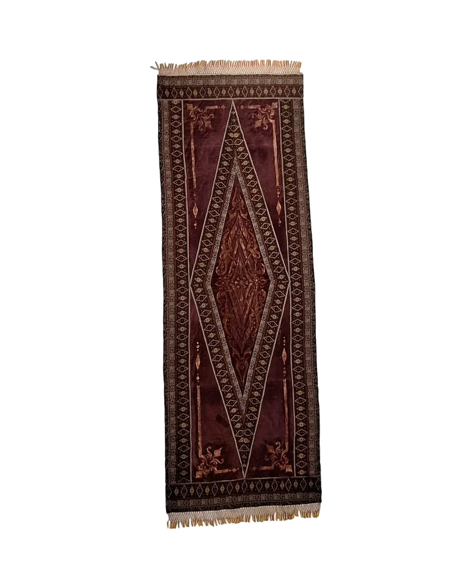 Late 20th Century Marron Velvet Fabric Textile Art — photograph 1