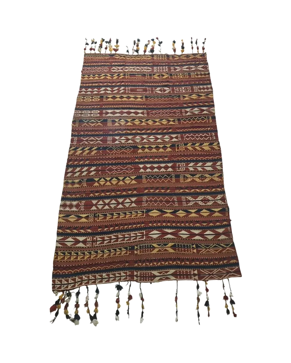 Vintage Moroccan Hanbel Wool Flatweave — photograph 1