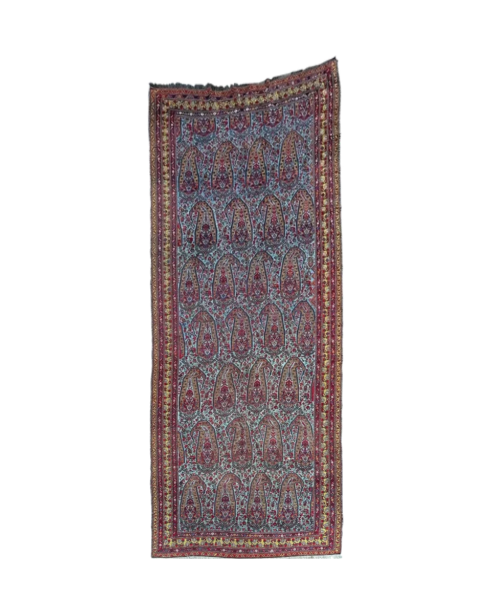 1880s Ghahgahi Paisley Wool Rug — photograph 1