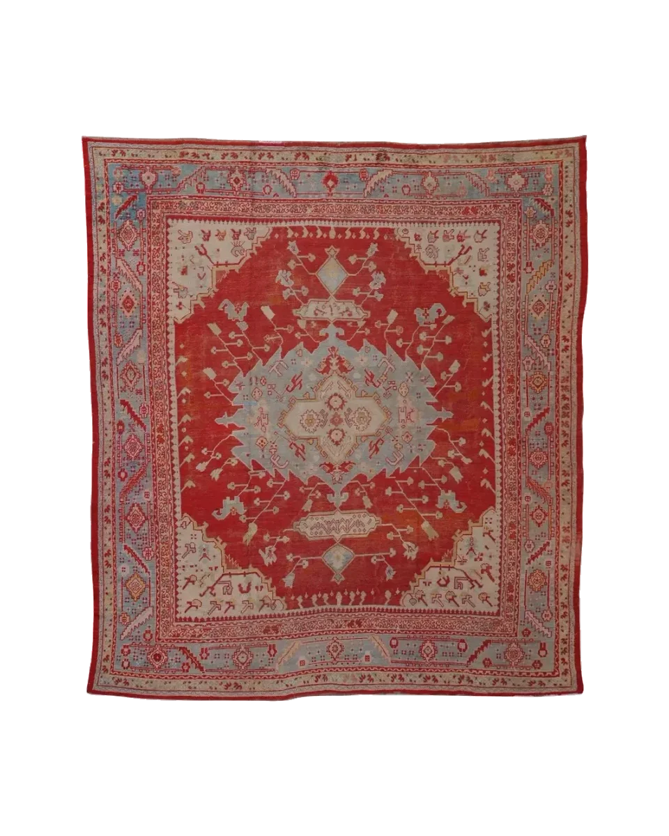 Circa 1900 Turkish Oushak Rug — photograph 1
