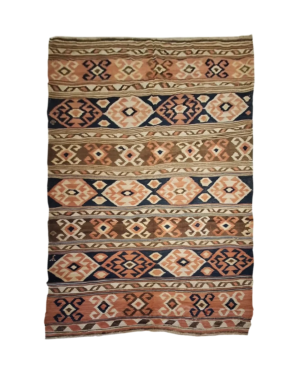 Circa 1900 Caucasian Kilim Rug — photograph 1