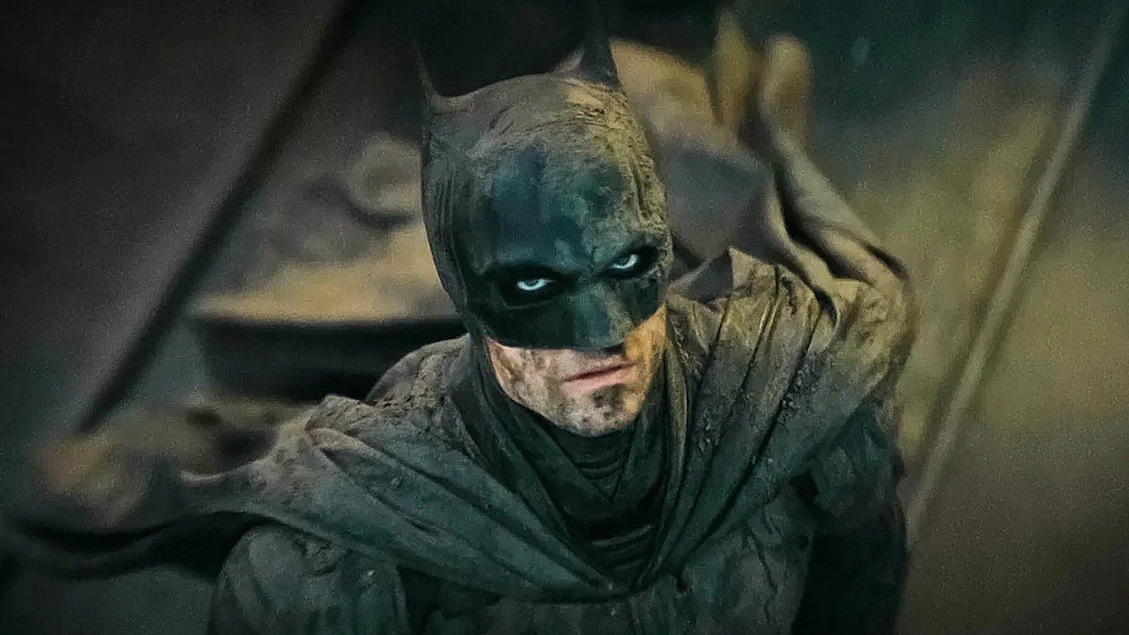 Robert Pattinson as Batman in Warner Bros. imagery from The Batman.