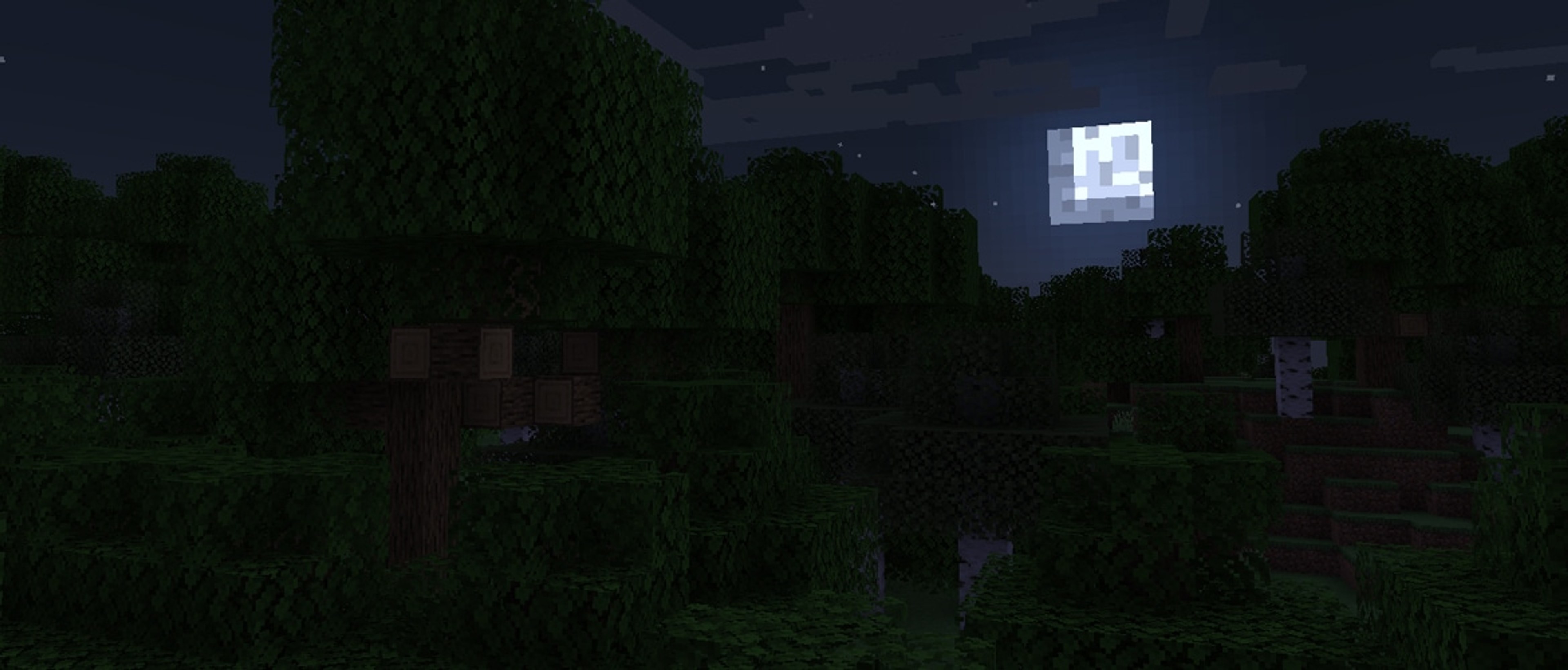Official Minecraft art focused on surviving the first night in Survival mode.