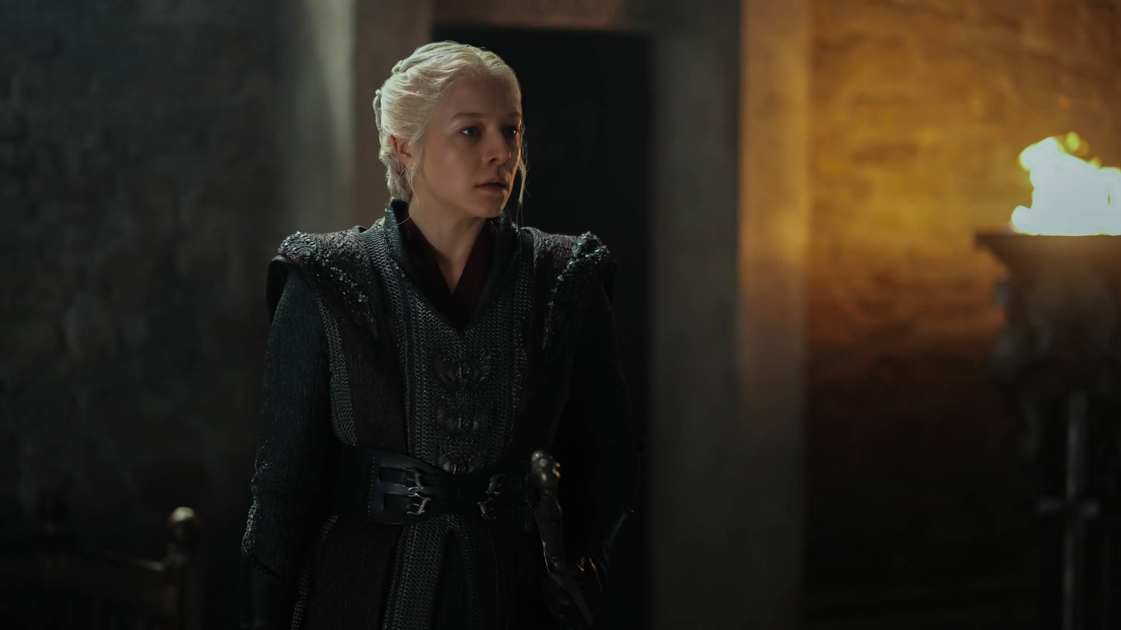 Emma D'Arcy as Rhaenyra Targaryen in House of the Dragon Season 3 Episode 2.