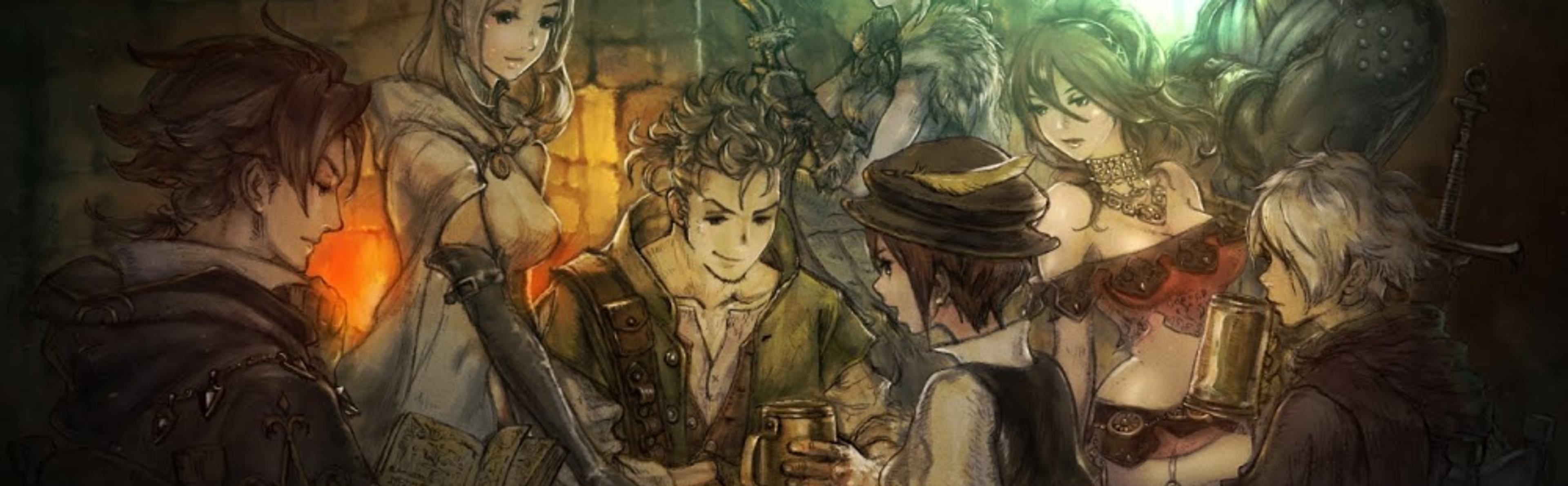 The original Octopath Traveler cast gathers in wide official key art.