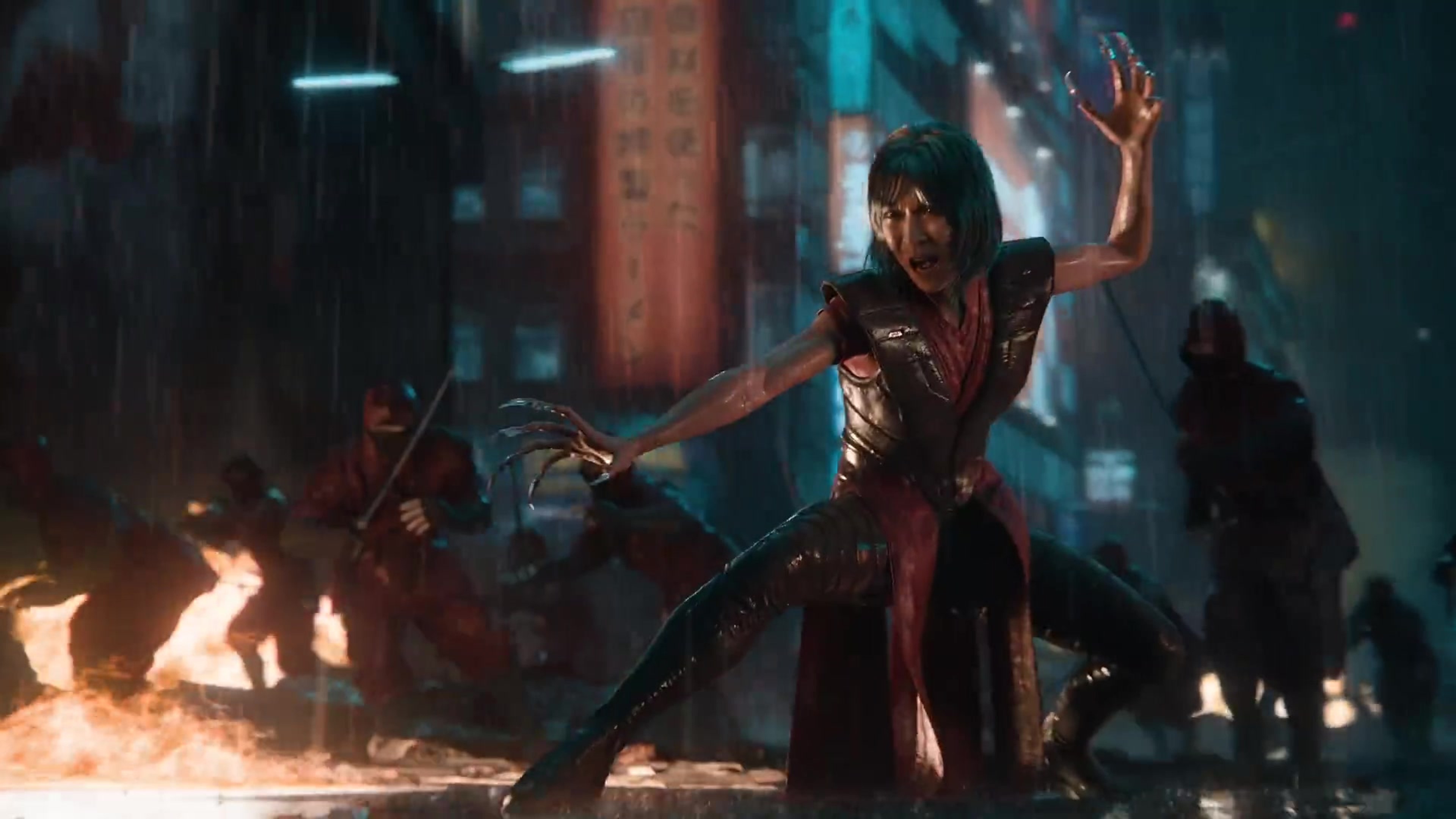 Lady Deathstrike extends her metal claws in the Marvel's Wolverine trailer.