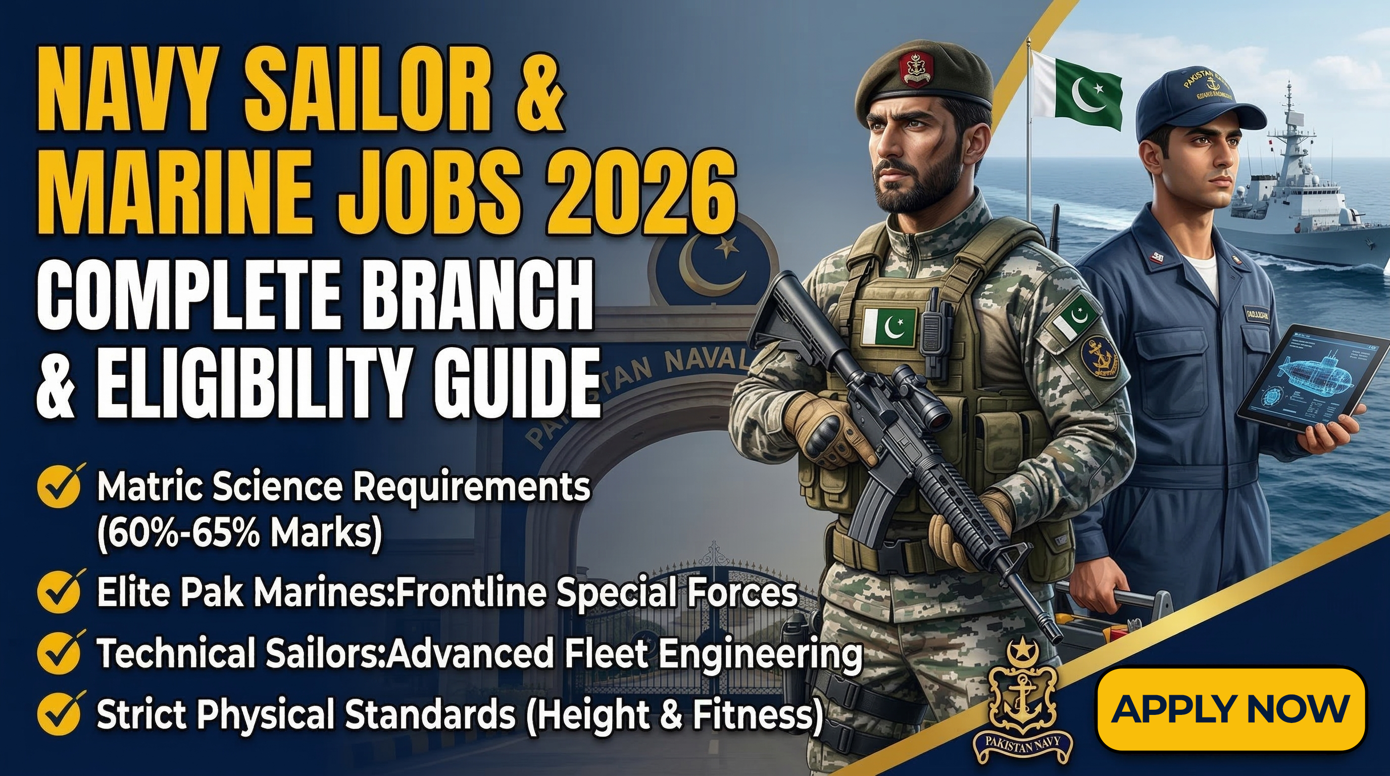 Pakistan Navy Sailor Jobs 2026: Pak Marines & Technical Branches