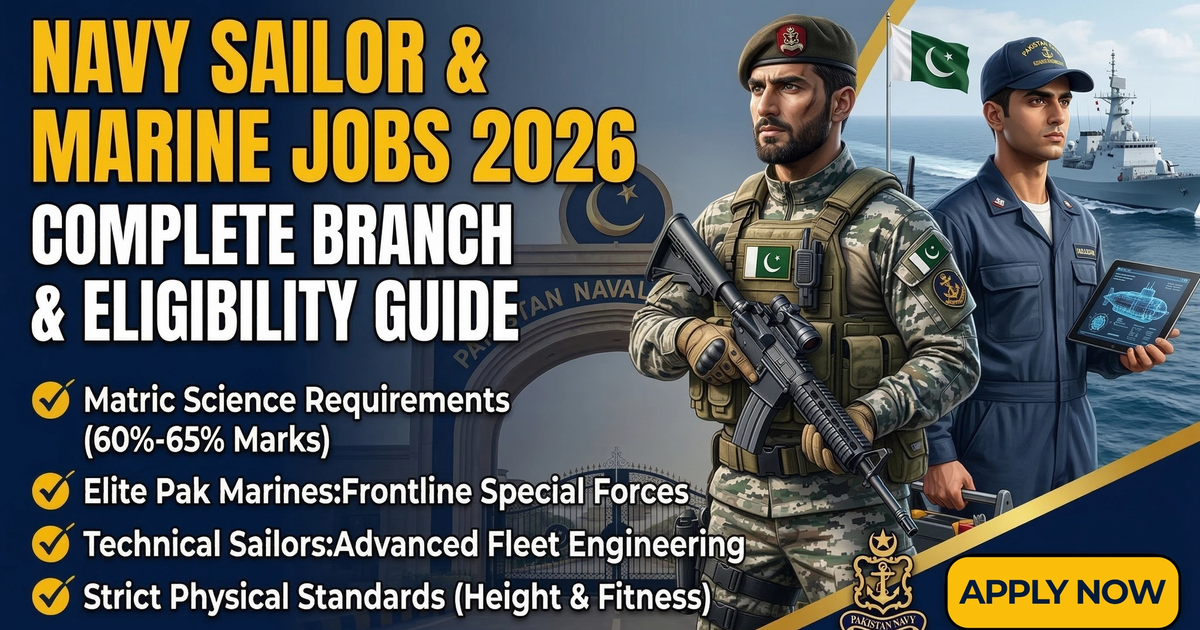 Pakistan Navy Sailor Jobs 2026: Pak Marines & Technical Branches