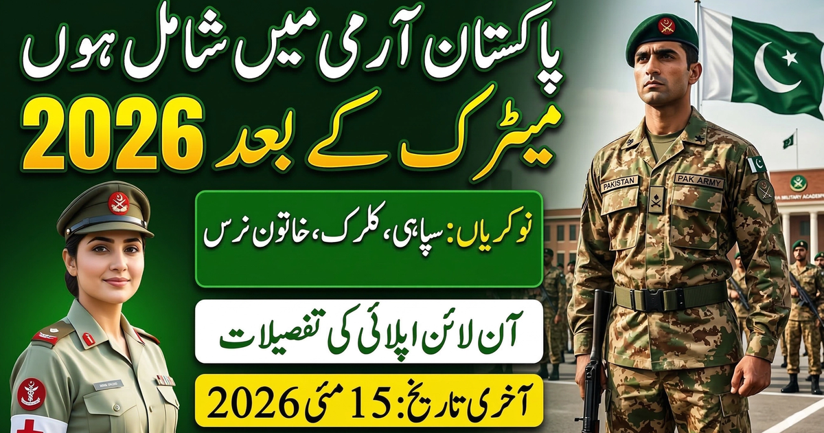 Pak Army After Matric 2026 - Sipahi Bharti, Online Apply Test Details