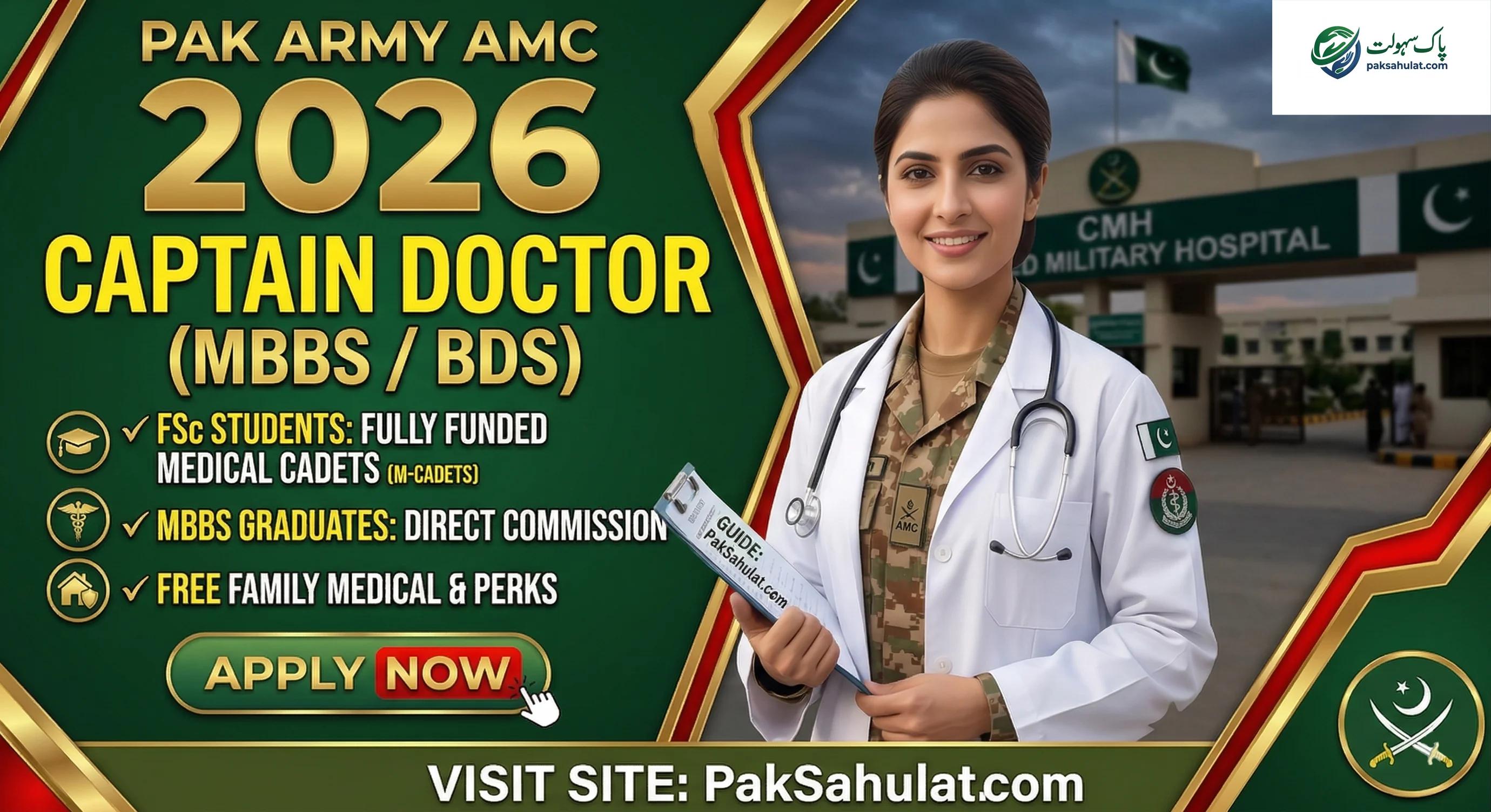 Join Pak Army as M Cadet (AMC) 2026 - Registration, NUMS & Eligibility