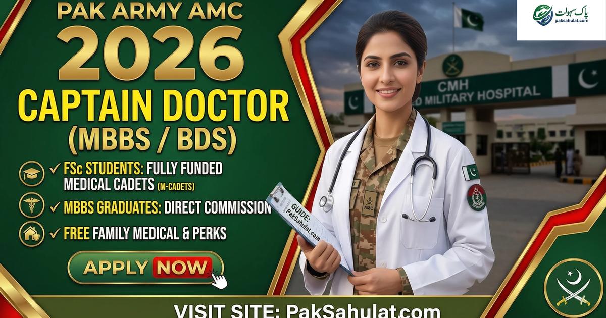 Join Pak Army as M Cadet (AMC) 2026 - Registration, NUMS & Eligibility