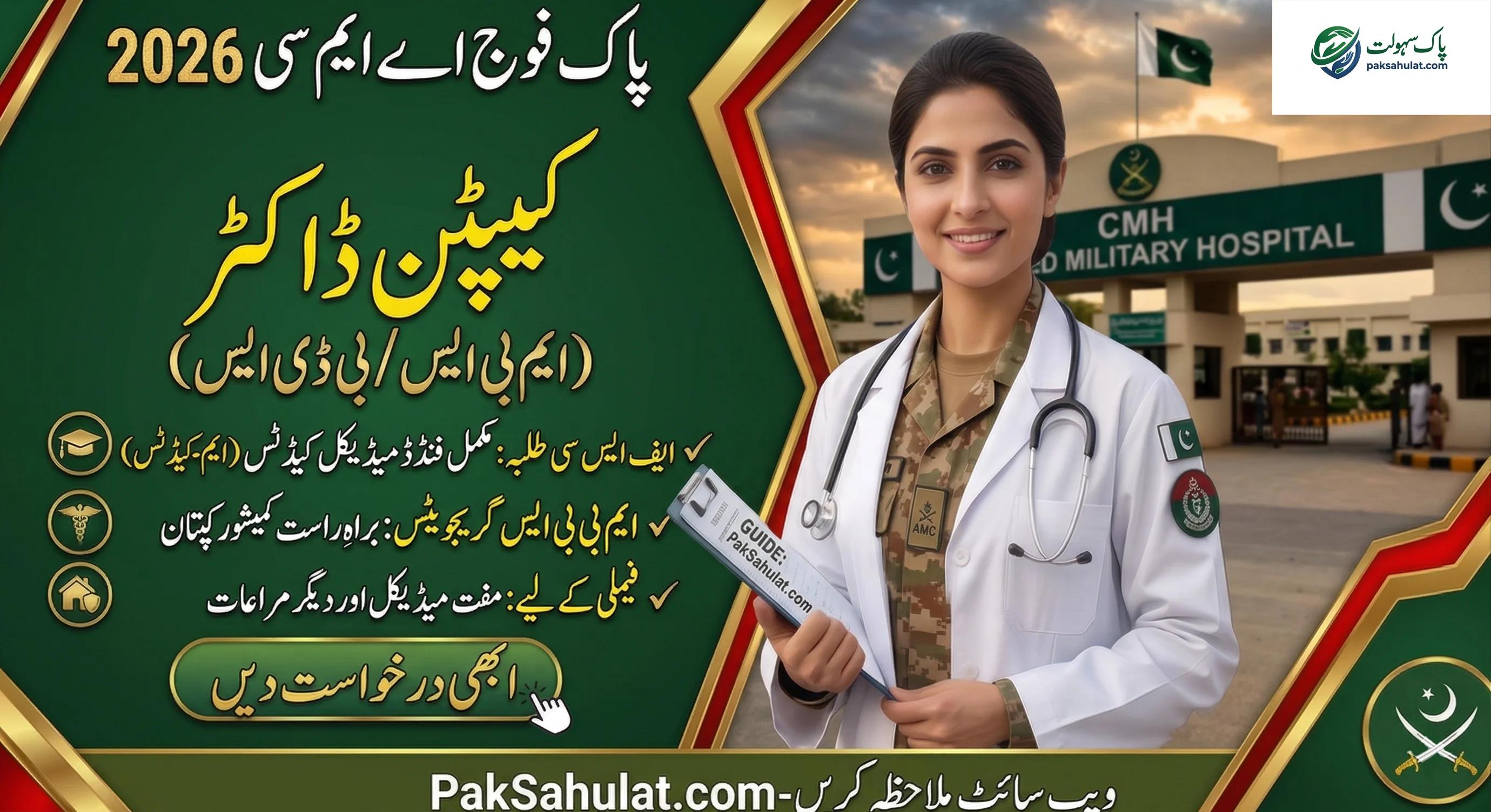 Join Pak Army as Medical Cadet (AMC) 2026: Registration, NUMS, Ahliyat