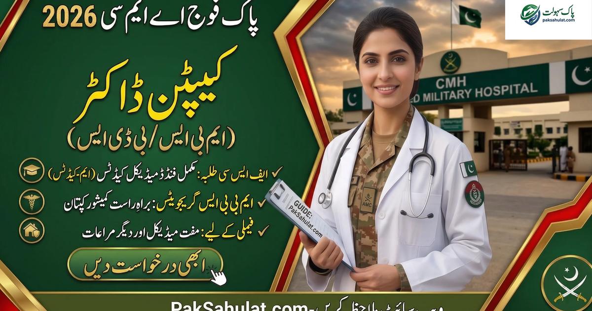 Join Pak Army as Medical Cadet (AMC) 2026: Registration, NUMS, Ahliyat