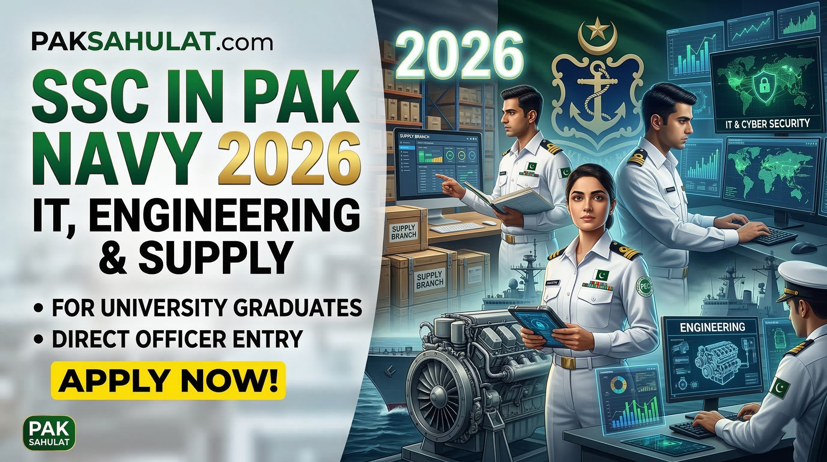 Short Service Commission (SSC) in Pak Navy 2026: IT, Engineer & Supply