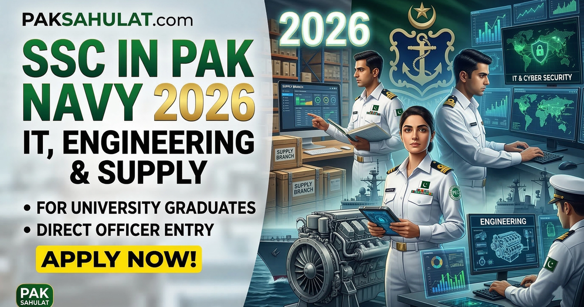 Short Service Commission (SSC) in Pak Navy 2026: IT, Engineer & Supply