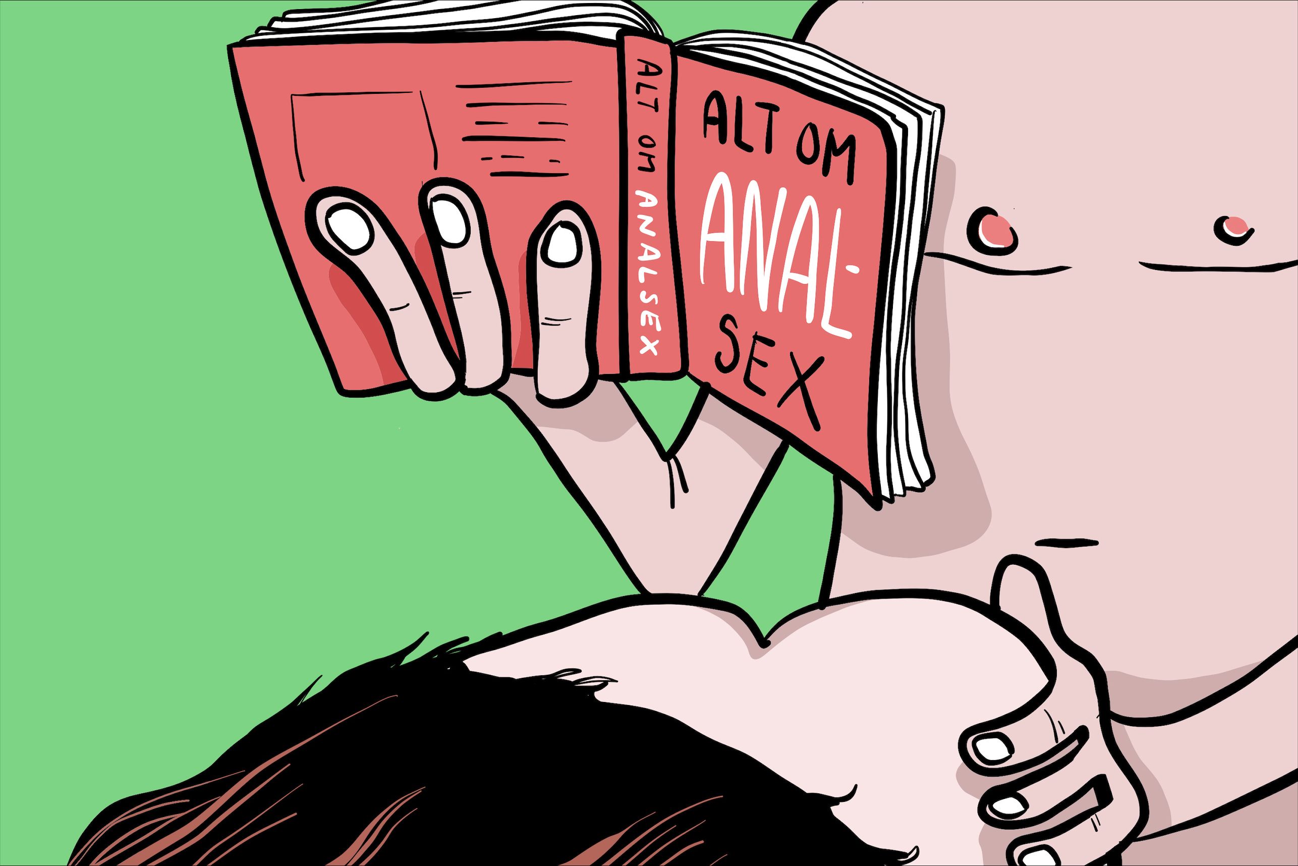 Illustrasjon av et par som lærer om analsex