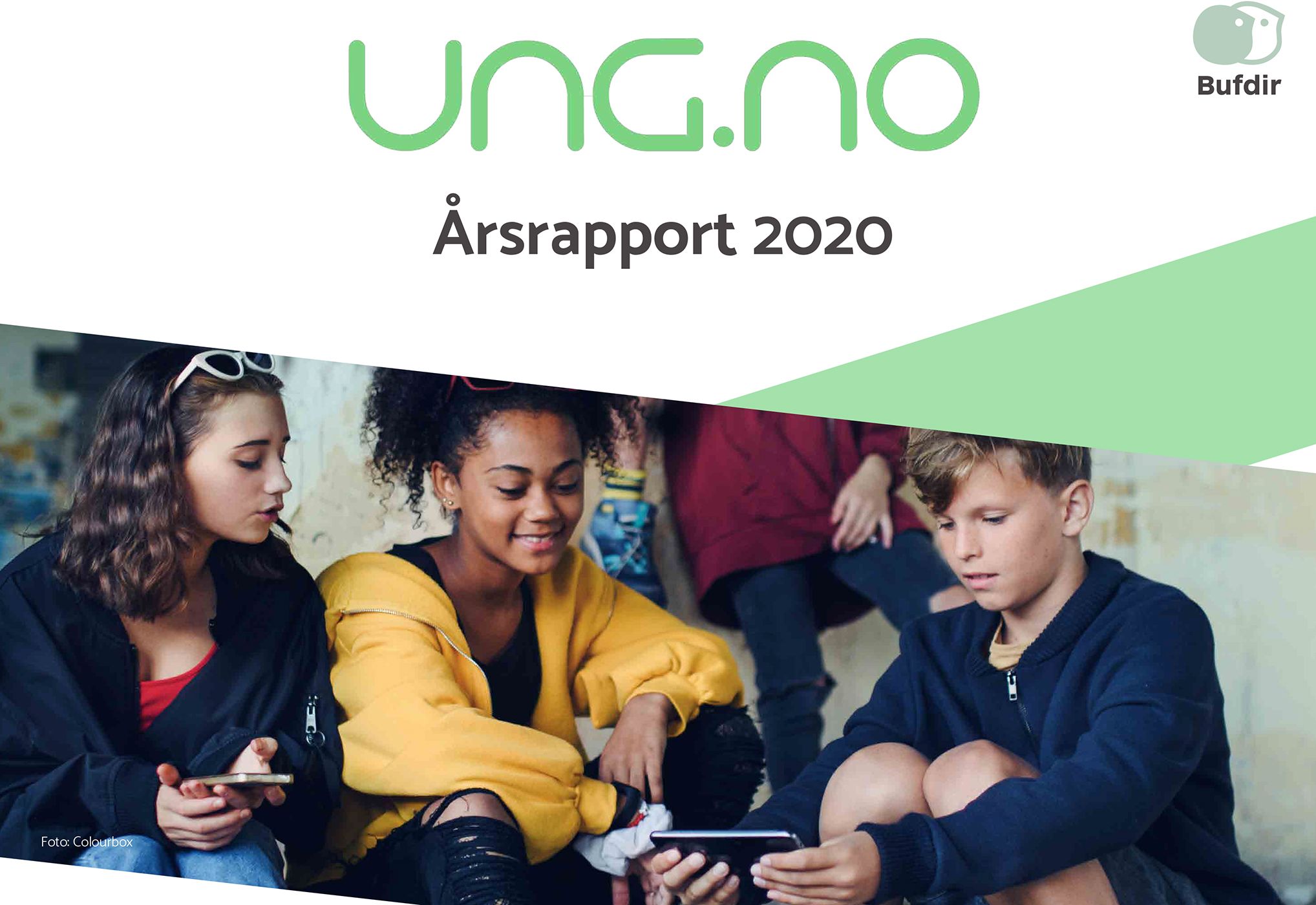 Forsiden på årsrapporten for ung.no for 2020.