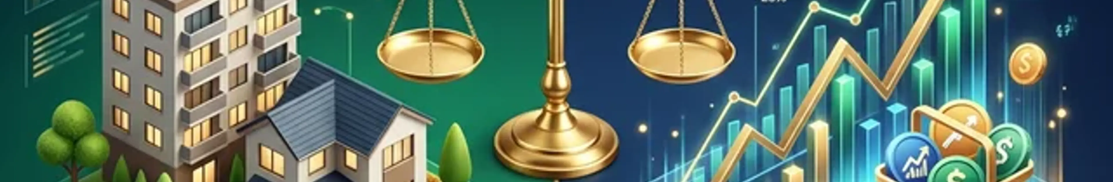 手堅い投資としての不動産とETFの利回り比較イメージ