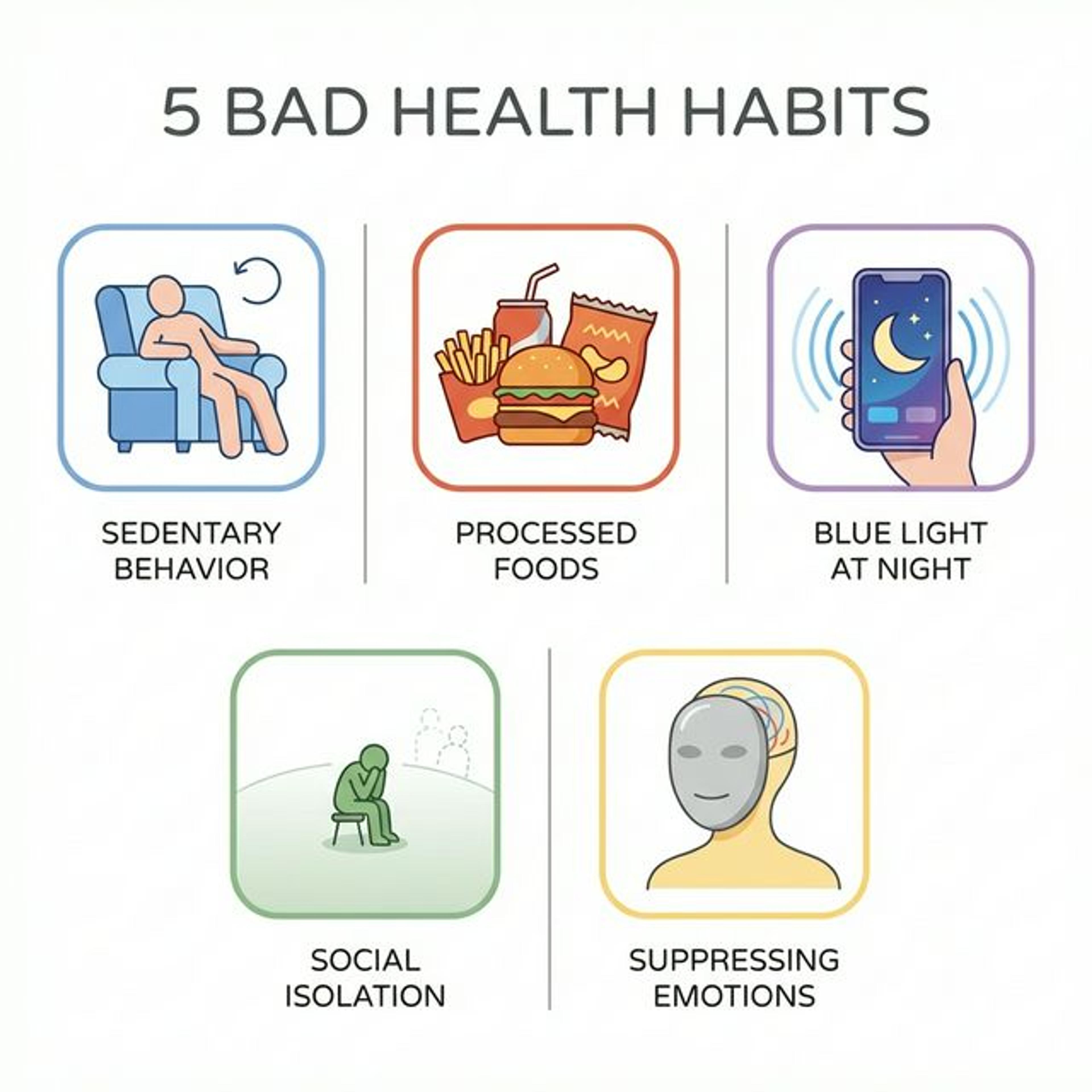 5 Bad Habits Summary Infographic