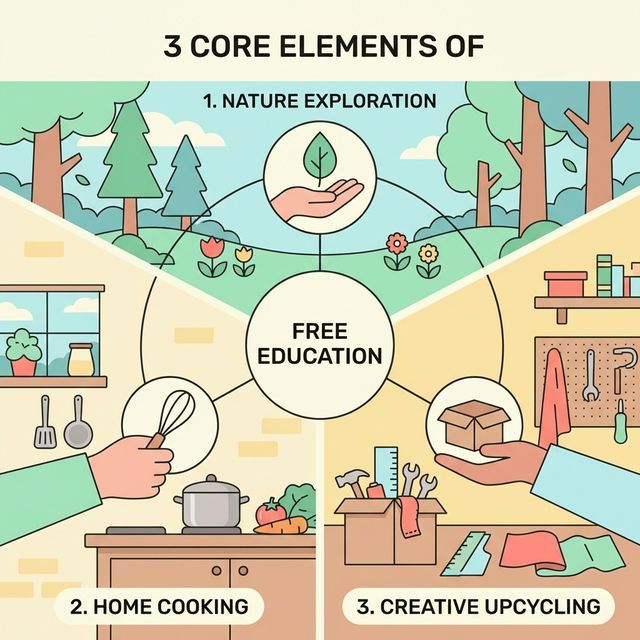 3 core elements of free education diagram