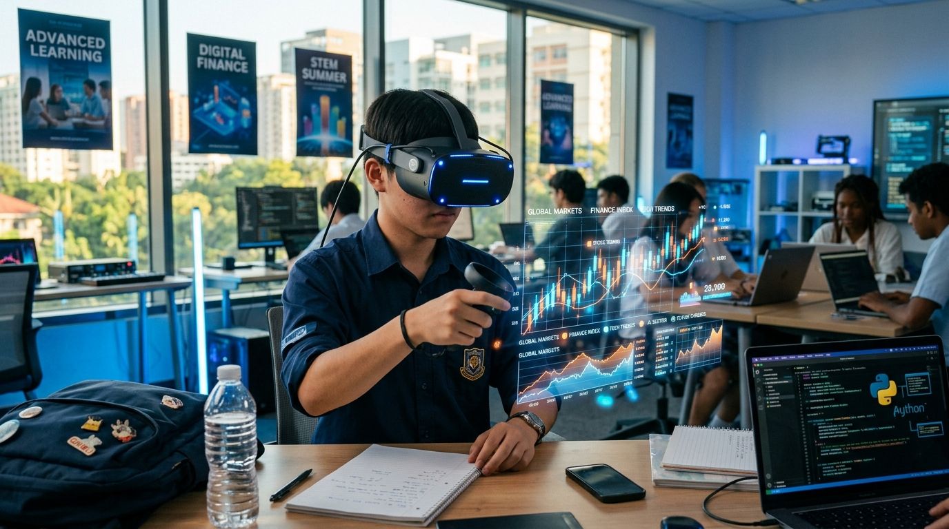 VRや最先端技術を学ぶ高校生