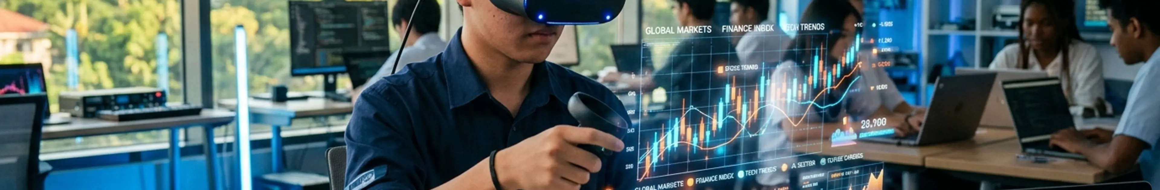VRや最先端技術を学ぶ高校生