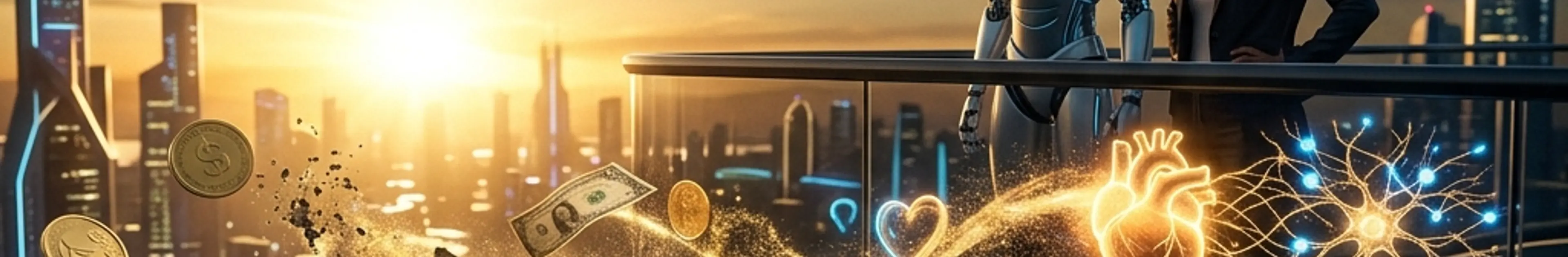 AIと共生する未来と価値の変容をイメージしたアイキャッチ