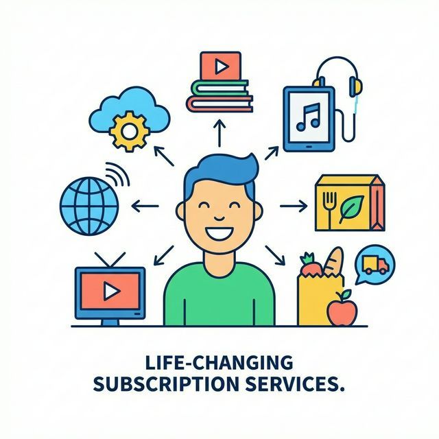 生活を豊かにする神サブスクのイメージイラスト