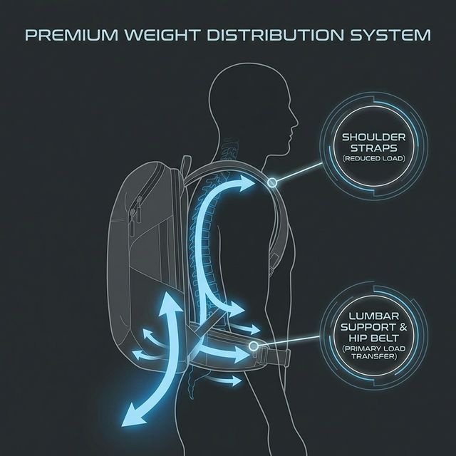 Backpack weight distribution diagram
