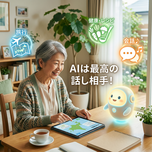 AIは最高の話し相手！と書かれたシニアライフを豊かにするアイキャッチ