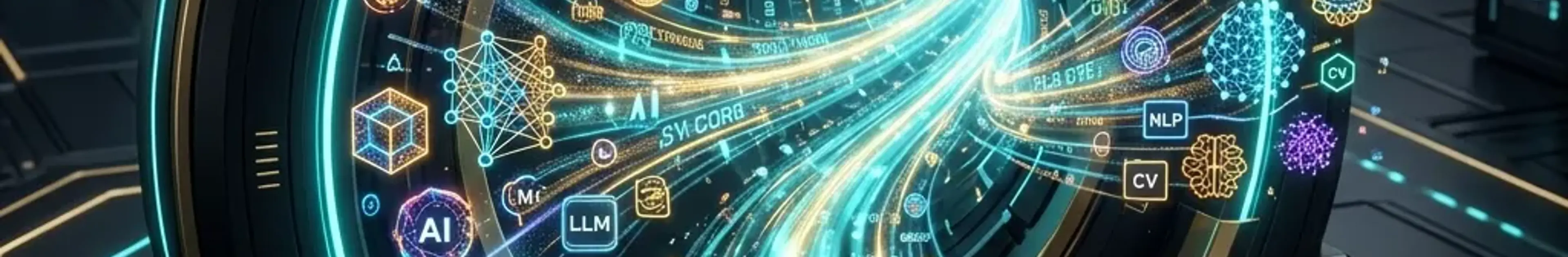 Futuristic digital gateway integrating various AI models