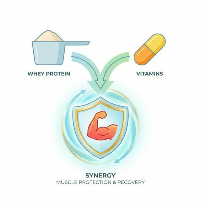 Synergy of Whey Protein and Vitamins diagram
