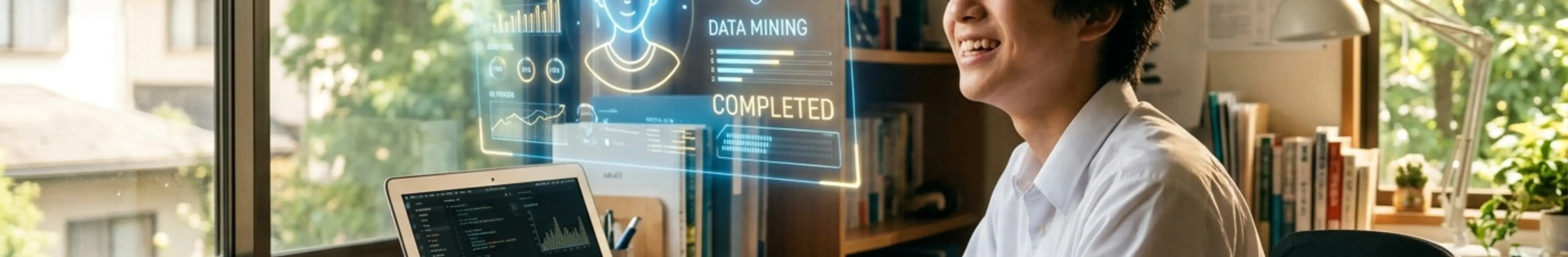 AIを活用した自由研究に取り組む学生
