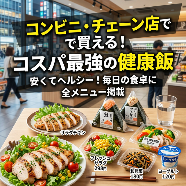 【コスパ最強】コンビニ・チェーン店で買える！安くて優秀な健康飯5選