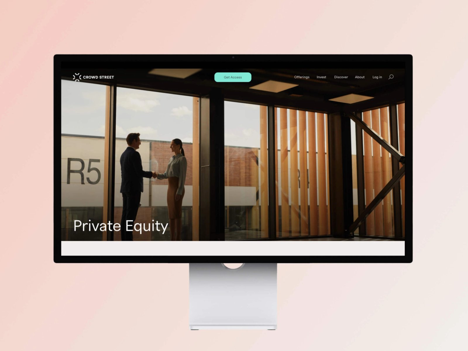Desktop showcasing the Private Equity page from Crowd Street's Framer Website, developed by Push Refresh