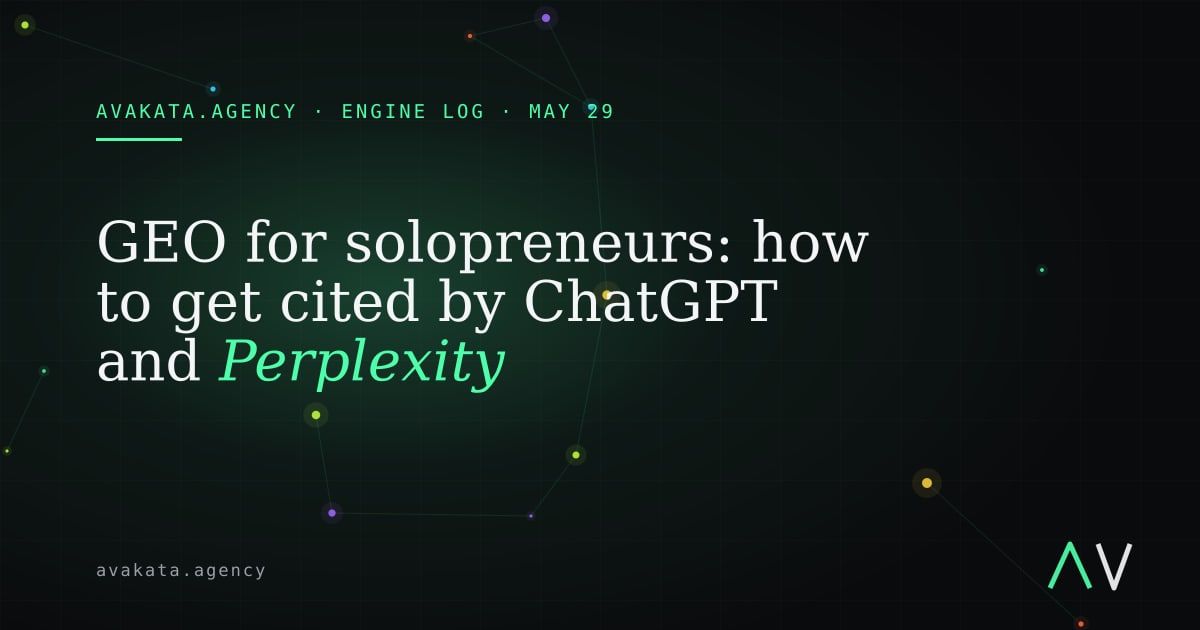 GEO for solopreneurs: how to get cited by ChatGPT and Perplexity