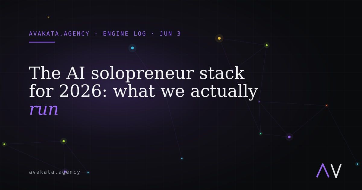 The AI solopreneur stack for 2026: what we actually run