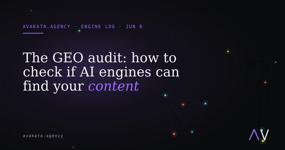 The GEO audit: how to check if AI engines can find your content