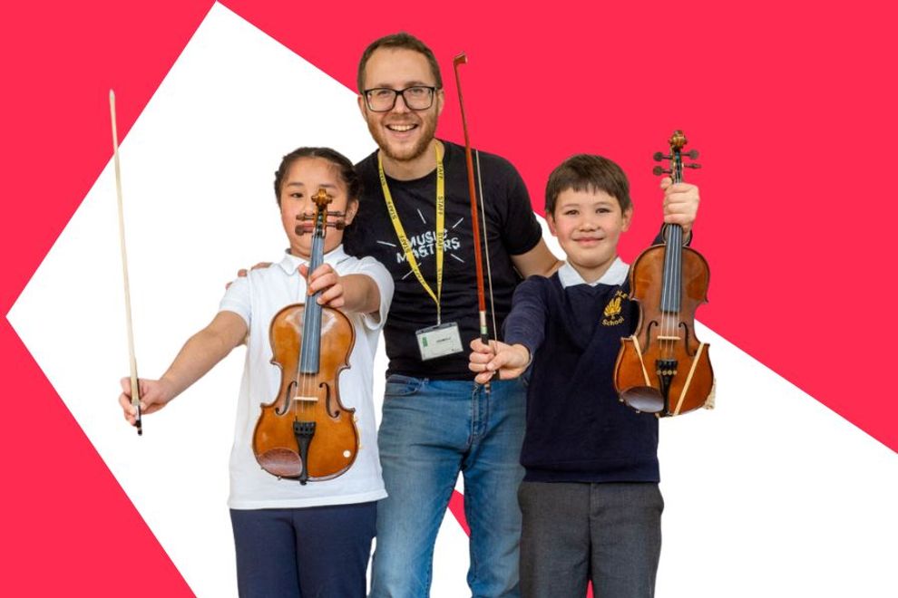 A music educator teaching