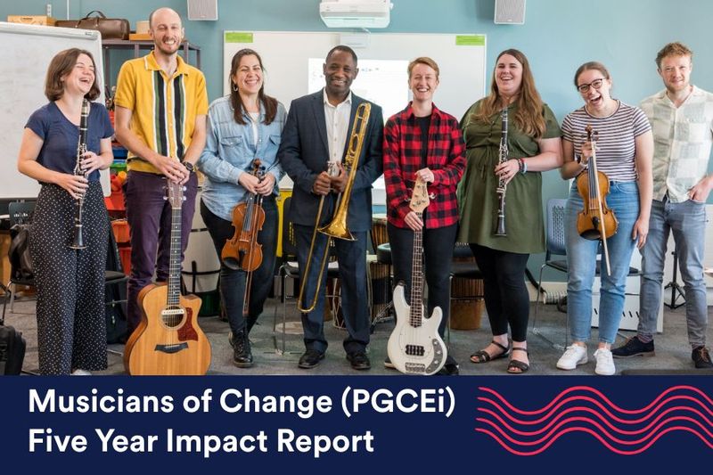 Five Years of Musicians of Change impact report cover