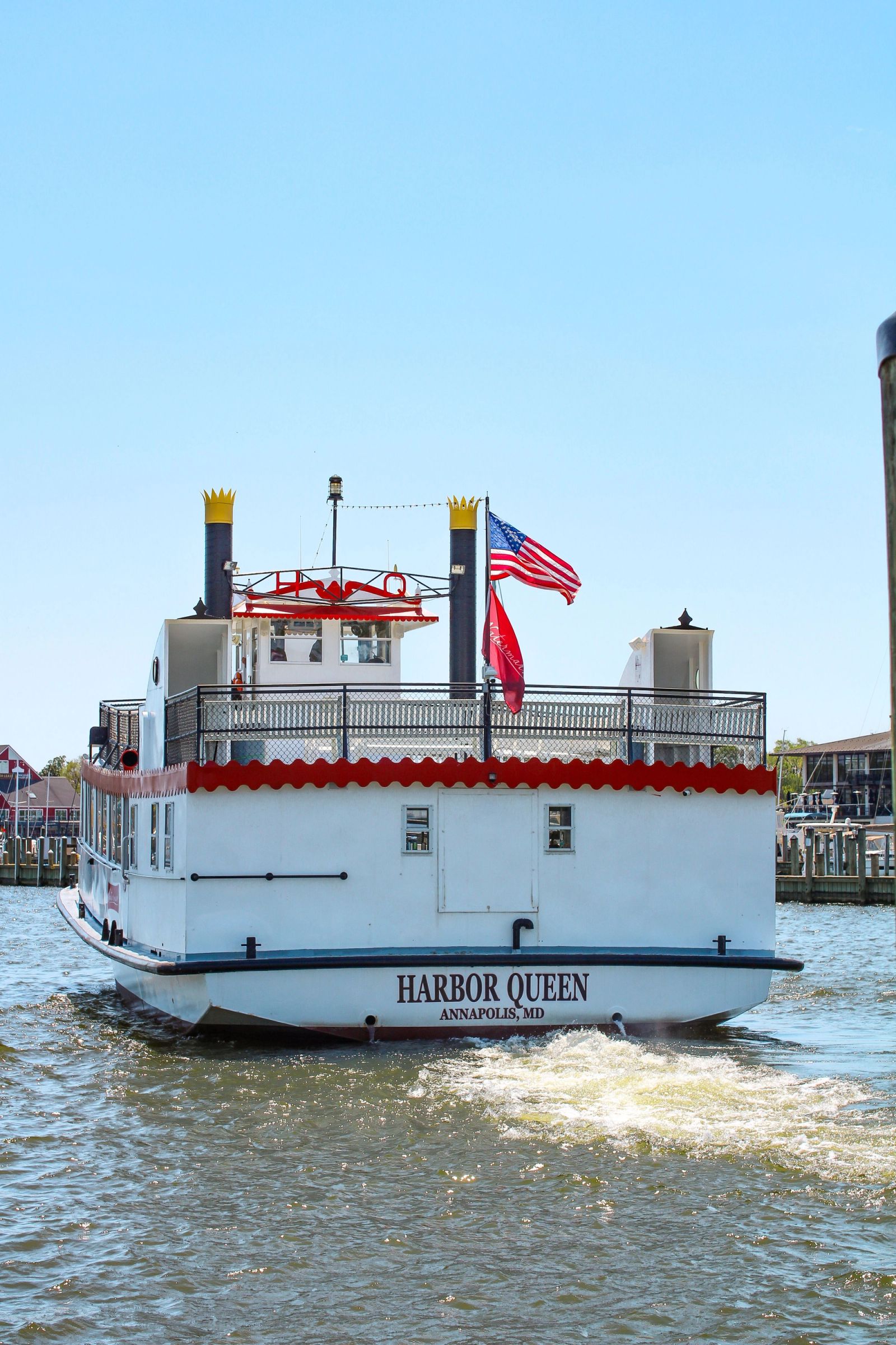Harbor Queen boat on the water in Annapolis, Maryland