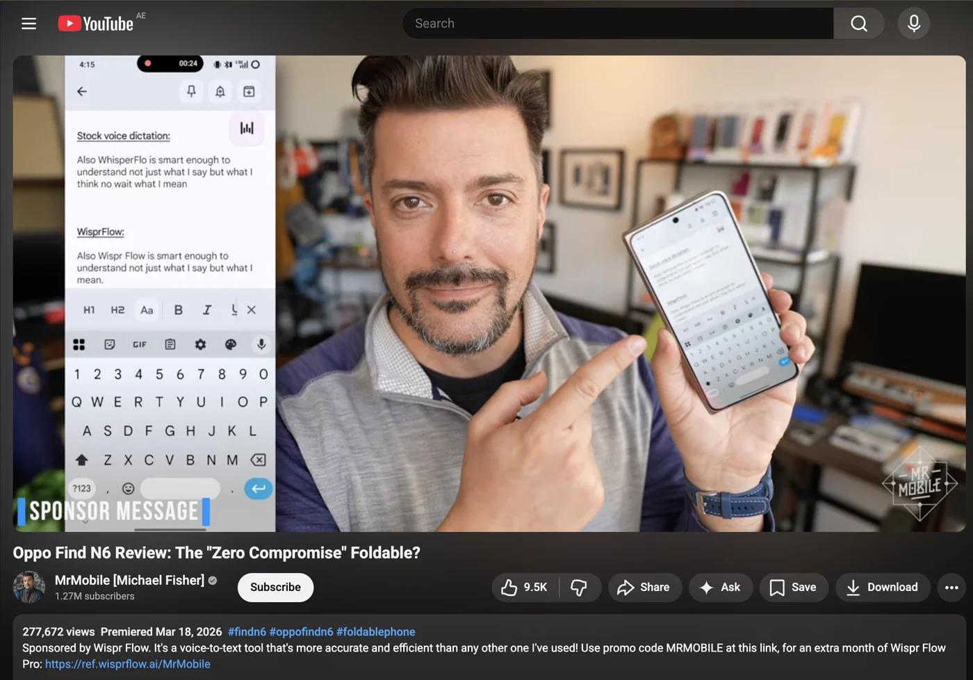 Wispr Flow launch video with MrMobile
