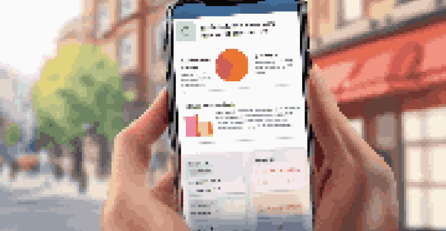 A close-up of a smartphone screen showing a colorful mobile survey app in a softly blurred background.